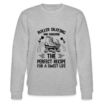 Roller Skating And Sunshine The Perfect Recipe For - Stanley/Stella Unisex Bio-Sweatshirt CHANGER  - Grau meliert - Vorne - Nik (191cm) & Marisol (170cm)