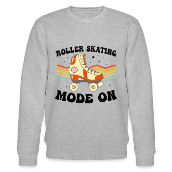 Roller Skating Mode On - Roller Skates Roller Skat - Stanley/Stella Unisex Bio-Sweatshirt CHANGER  - Grau meliert - Vorne - Nik (191cm) & Marisol (170cm)