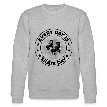 Roller Skating Roller Skater - Every Day Is Skate - Stanley/Stella Unisex Bio-Sweatshirt CHANGER  - Grau meliert - Vorne - Nik (191cm) & Marisol (170cm)