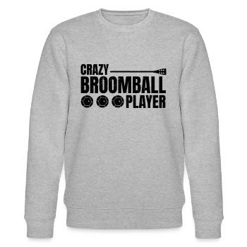 Broomball Sports Broomball - Crazy Broomball Player - Stanley/Stella CHANGER Unisex Organic Sweatshirt - heather grey - Front - Nik (191cm) & Marisol (170cm)