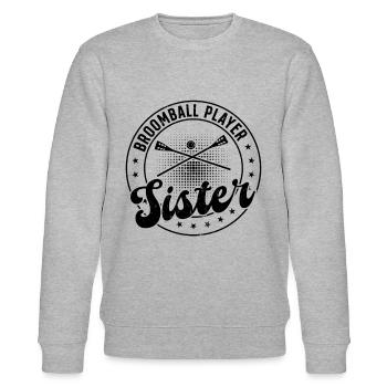 Broomball Player Sister - Stanley/Stella CHANGER Unisex Organic Sweatshirt - heather grey - Front - Nik (191cm) & Marisol (170cm)