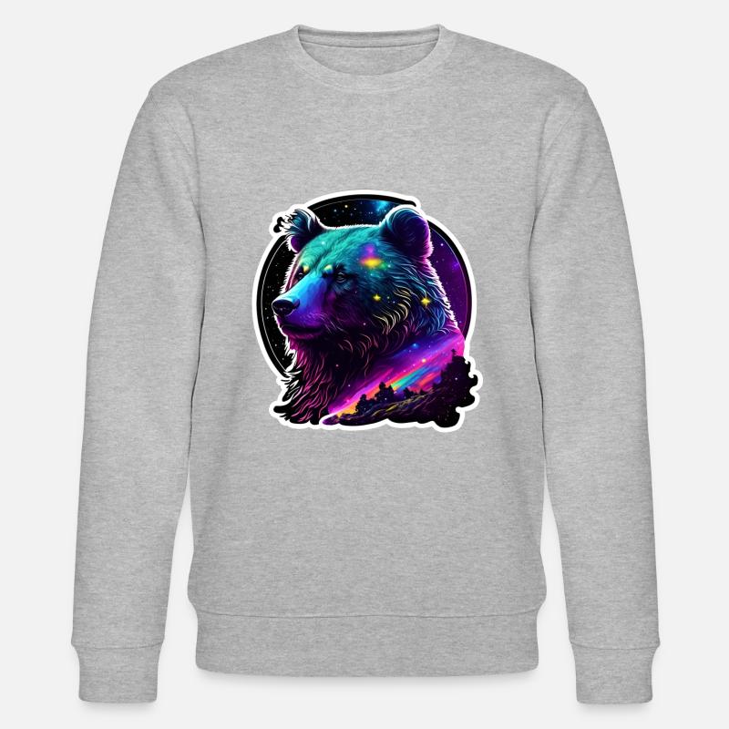 Ours psychédélique - Sweat bio CHANGER Stanley/Stella Unisexe - gris chiné