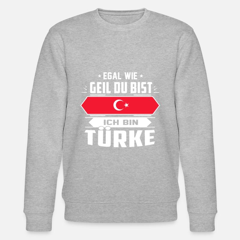 Ich bin stolzer Türke - Stanley/Stella Unisex Bio-Sweatshirt CHANGER  - Grau meliert