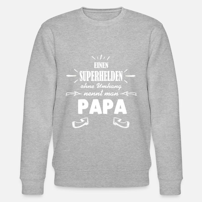 Superheld - Papa - Stanley/Stella Unisex Bio-Sweatshirt CHANGER  - Grau meliert