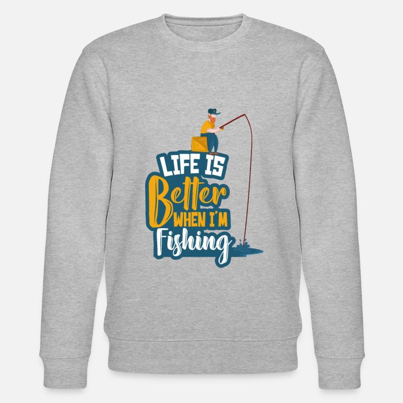 Angler Angeln - Stanley/Stella Unisex Bio-Sweatshirt CHANGER  - Grau meliert