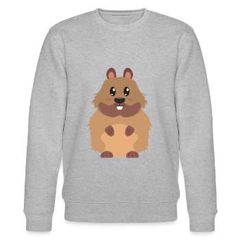 Biber - Stanley/Stella Unisex Bio-Sweatshirt CHANGER  - Grau meliert - Vorne - Nik (191cm) & Marisol (170cm)