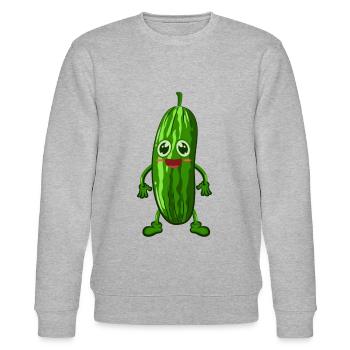 Gurke - Stanley/Stella Unisex Bio-Sweatshirt CHANGER  - Grau meliert - Vorne - Nik (191cm) & Marisol (170cm)