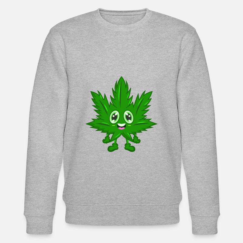 Cannabis Comic Hanf Blatt - Stanley/Stella Unisex Bio-Sweatshirt CHANGER  - Grau meliert