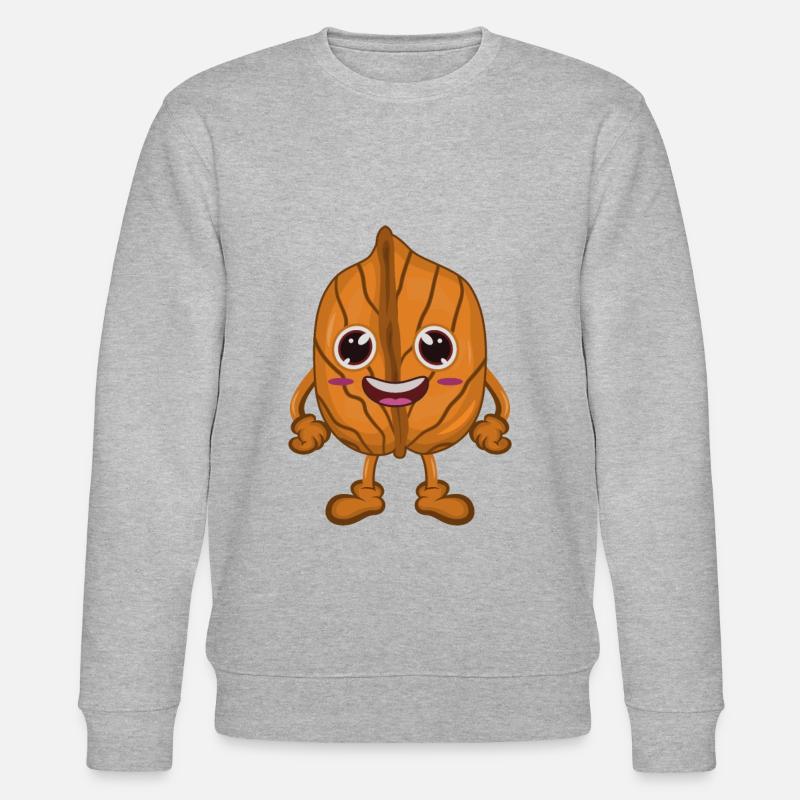 Walnut nut comic - Stanley/Stella CHANGER Unisex Organic Sweatshirt - heather grey