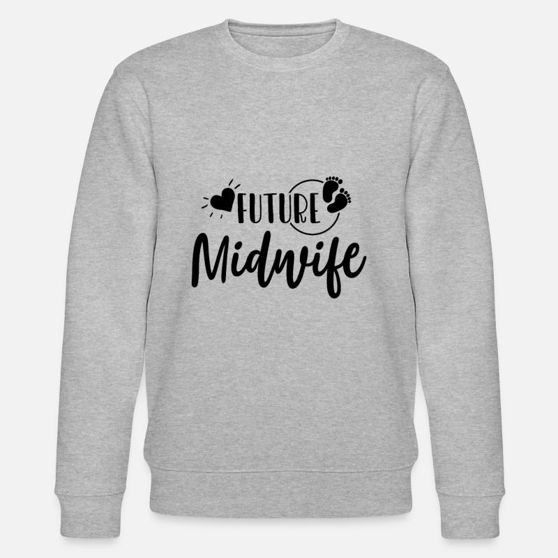 Hebamme in Ausbildung - Stanley/Stella Unisex Bio-Sweatshirt CHANGER  - Grau meliert
