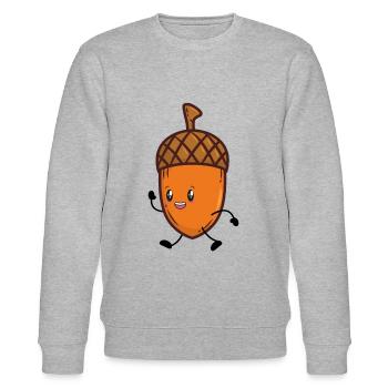 Oak Autumn Acorn - Stanley/Stella CHANGER Unisex Organic Sweatshirt - heather grey - Front - Nik (191cm) & Marisol (170cm)