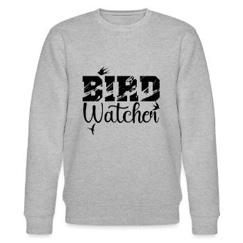Vögel Beobachten Ornithologe - Stanley/Stella Unisex Bio-Sweatshirt CHANGER  - Grau meliert - Vorne - Nik (191cm) & Marisol (170cm)