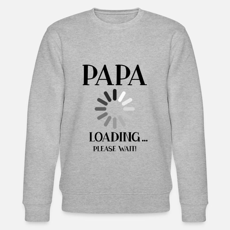 Papa Loading ... Schwangerschaft - Stanley/Stella Unisex Bio-Sweatshirt CHANGER  - Grau meliert