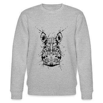 Rhinoceros - Stanley/Stella CHANGER Unisex Organic Sweatshirt - heather grey - Front - Nik (191cm) & Marisol (170cm)
