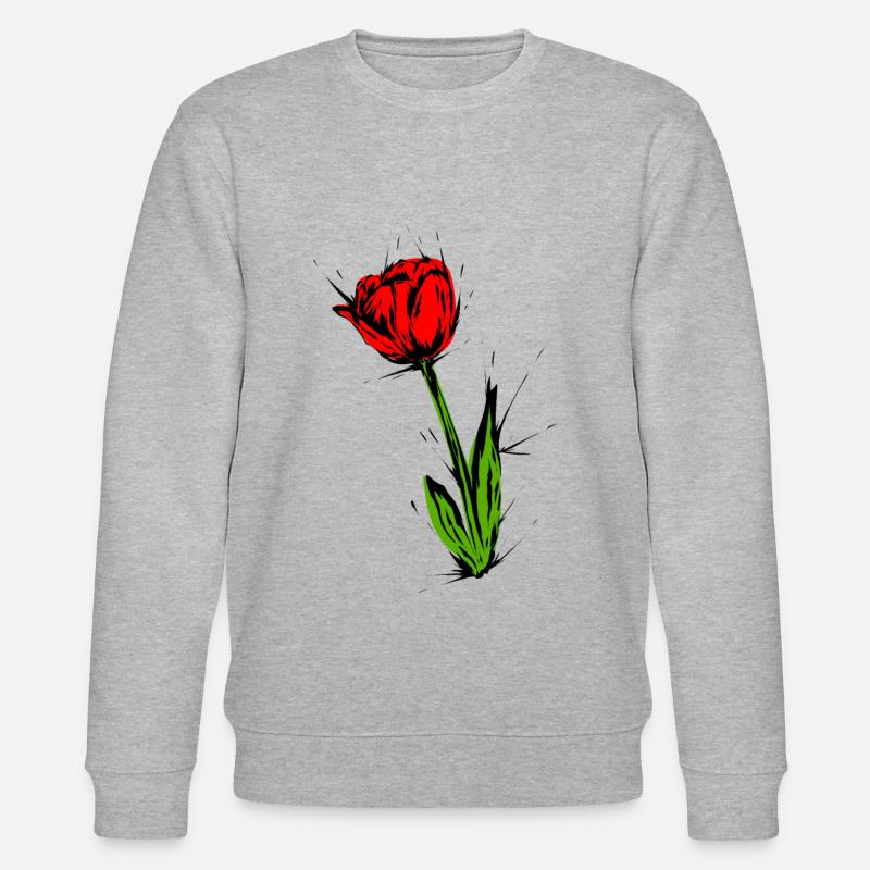 Blume Tulpe - Stanley/Stella Unisex Bio-Sweatshirt CHANGER  - Grau meliert