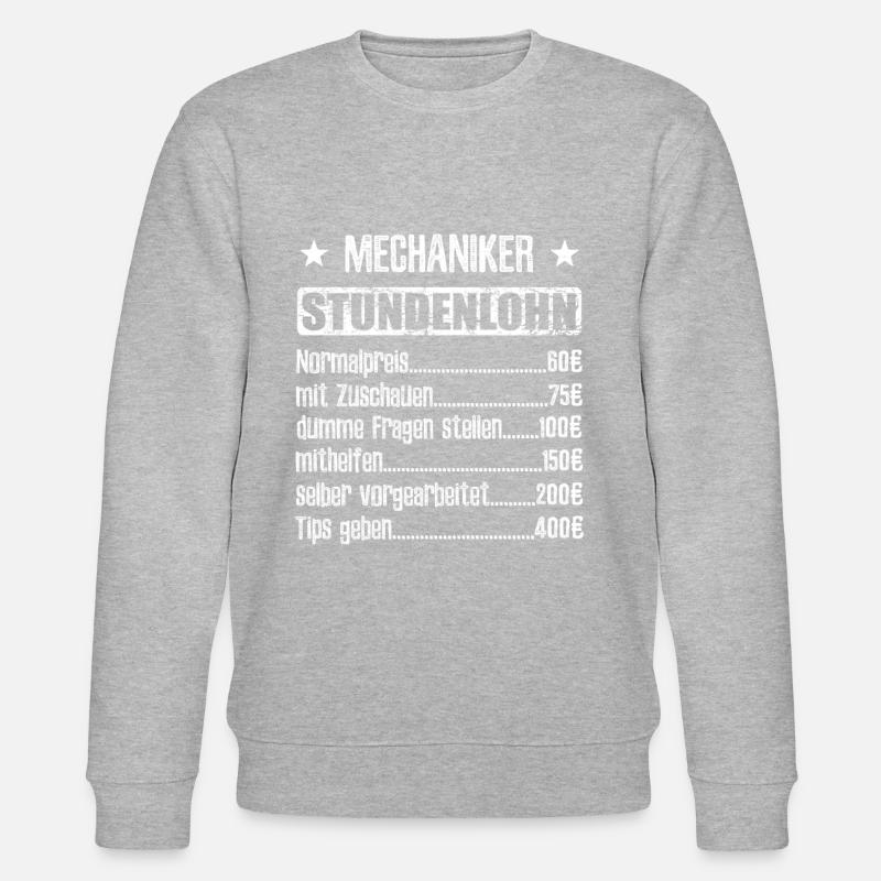 Stundenlohn Mechaniker Beruf - Spruch - Stanley/Stella Unisex Bio-Sweatshirt CHANGER  - Grau meliert