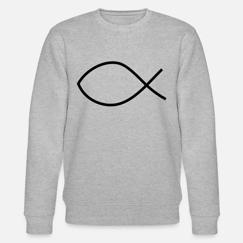 Fisch christliches Symbol - Stanley/Stella Unisex Bio-Sweatshirt CHANGER  - Grau meliert