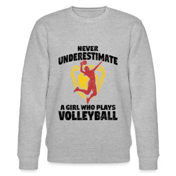 Frauen Volleyball - Stanley/Stella Unisex Bio-Sweatshirt CHANGER  - Grau meliert - Vorne - Nik (191cm) & Marisol (170cm)