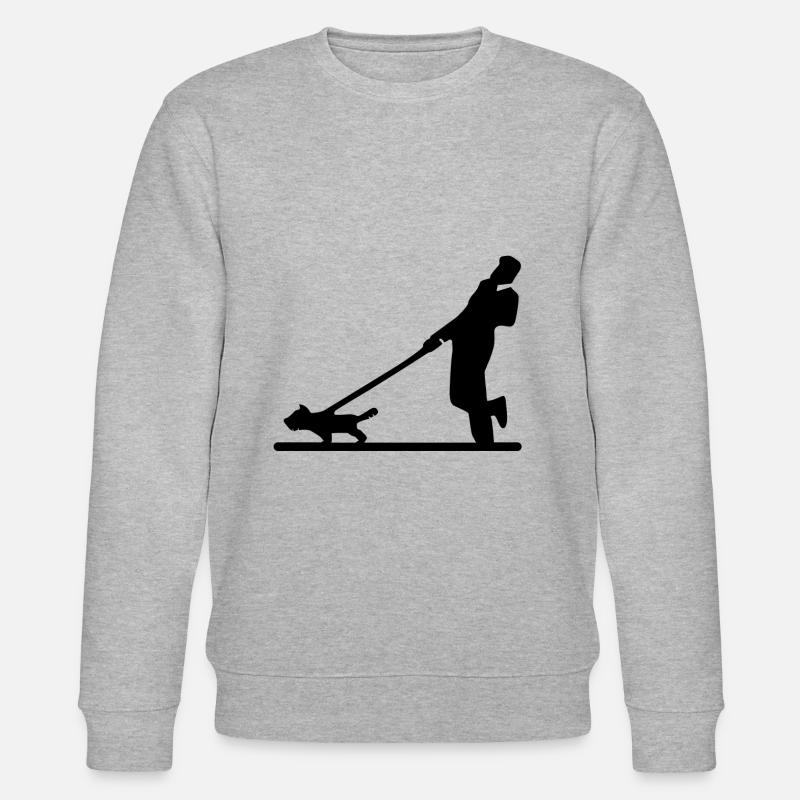 Dog pulls on a leash - Stanley/Stella CHANGER Unisex Organic Sweatshirt - heather grey