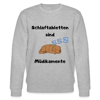 Schlafender Hund Schlaftabletten sind Müdikamente - Stanley/Stella Unisex Bio-Sweatshirt CHANGER  - Grau meliert - Vorne - Nik (191cm) & Marisol (170cm)