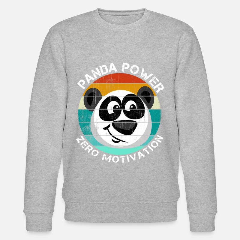 Panda Power Zero Motivation - Stanley/Stella CHANGER Unisex Organic Sweatshirt - heather grey