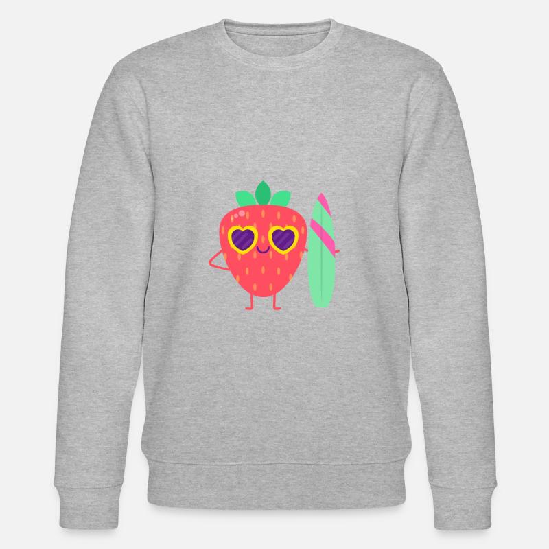 Erdbeer-Surfen - Stanley/Stella Unisex Bio-Sweatshirt CHANGER  - Grau meliert