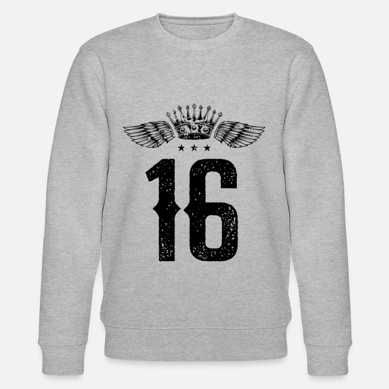16 Couronne numérique - Sweat bio CHANGER Stanley/Stella Unisexe - gris chiné