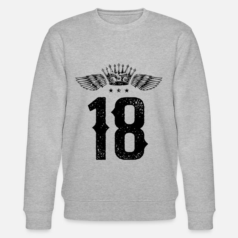 18 Couronne numérique - Sweat bio CHANGER Stanley/Stella Unisexe - gris chiné