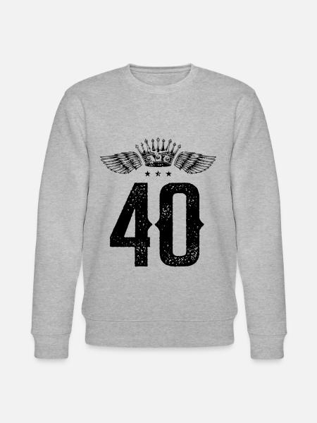 40 Zahl Krone - Stanley/Stella Unisex Bio-Sweatshirt CHANGER  - Grau meliert