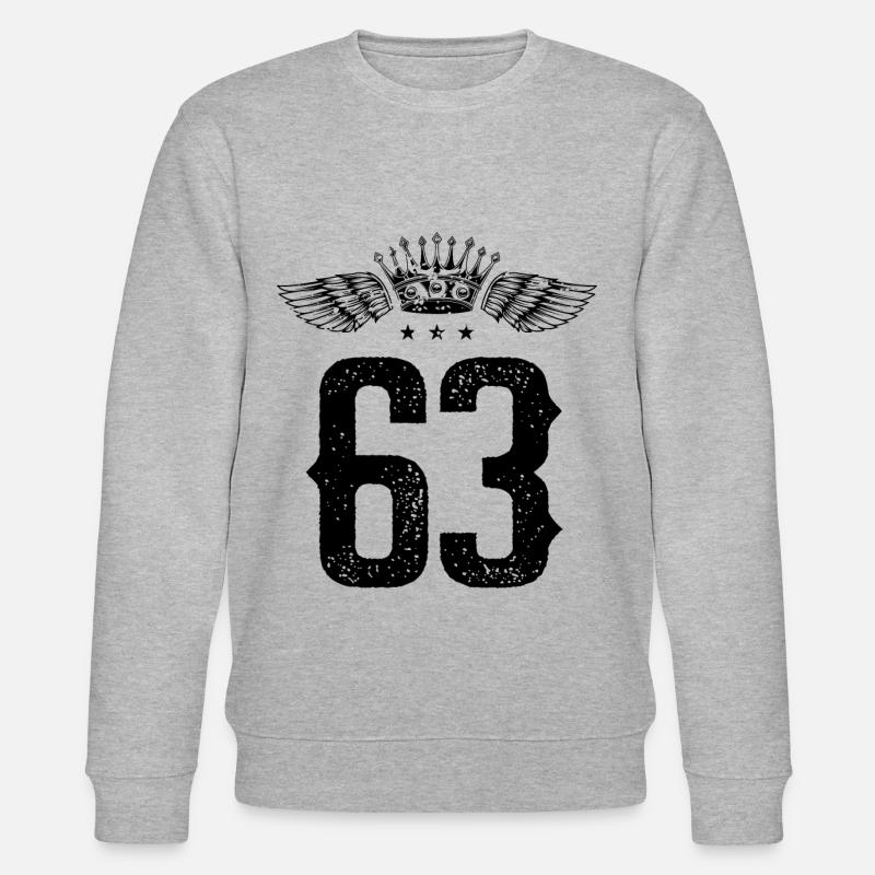 63 Zahl Krone - Stanley/Stella Unisex Bio-Sweatshirt CHANGER  - Grau meliert