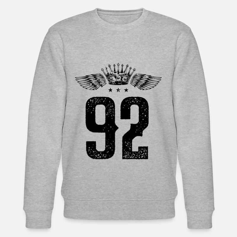 92 Zahl Krone - Stanley/Stella Unisex Bio-Sweatshirt CHANGER  - Grau meliert