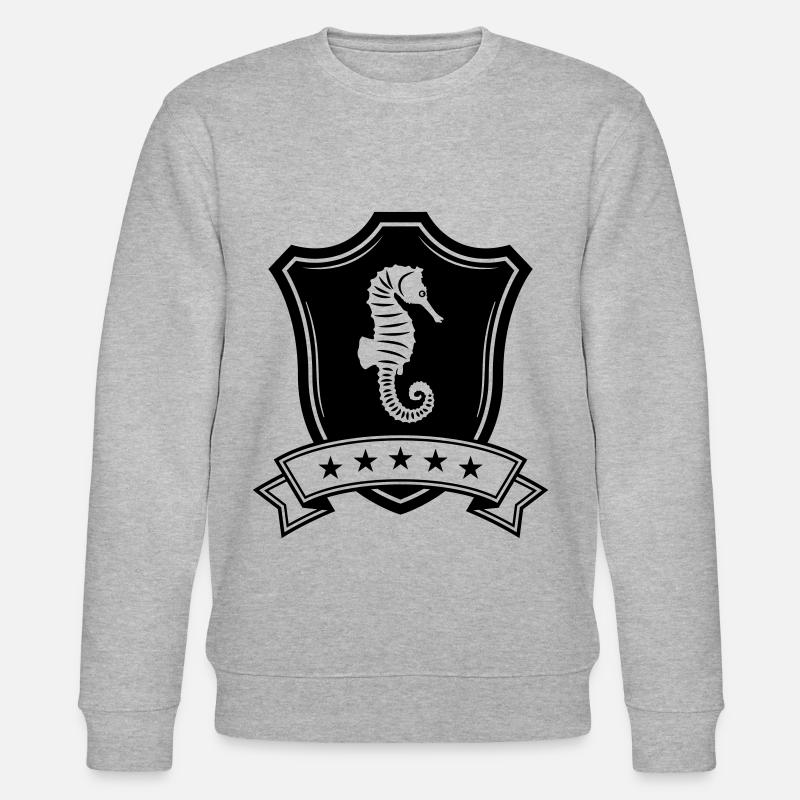 Seepferd Wappen - Stanley/Stella Unisex Bio-Sweatshirt CHANGER  - Grau meliert
