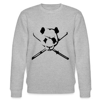 Panda pirate - Stanley/Stella CHANGER Unisex Organic Sweatshirt - heather grey - Front - Nik (191cm) & Marisol (170cm)