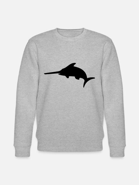 Schwertfisch Silhouette - Stanley/Stella Unisex Bio-Sweatshirt CHANGER - Grau meliert