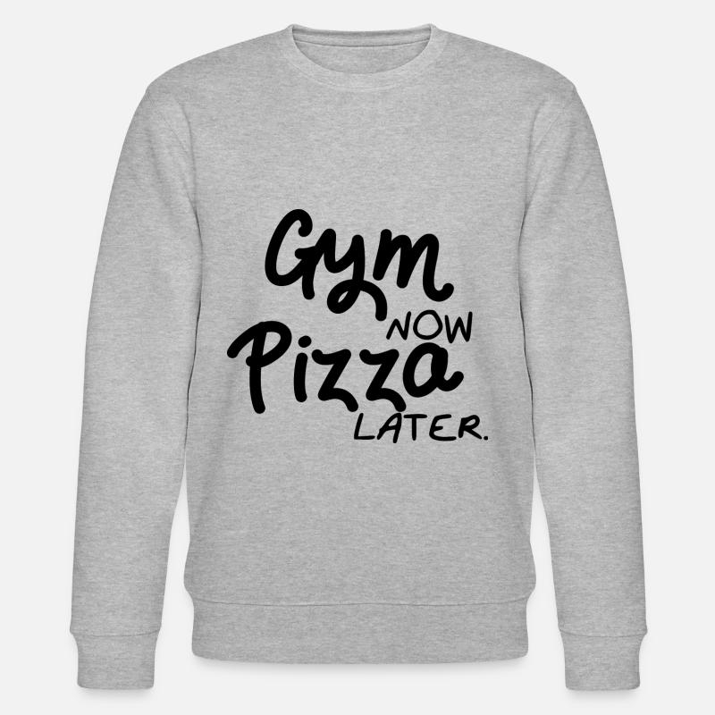 Fitnessstudio und Pizza - Stanley/Stella Unisex Bio-Sweatshirt CHANGER  - Grau meliert