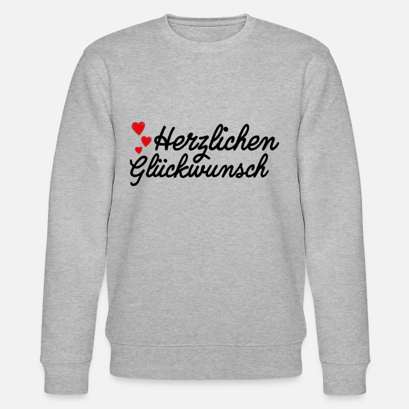 Herzlichen Glückwunsch Gratulation - Stanley/Stella Unisex Bio-Sweatshirt CHANGER  - Grau meliert