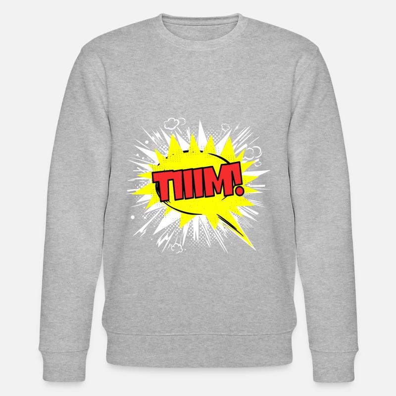 Tim Nom drôle bulle Tiiim ! - Sweat bio CHANGER Stanley/Stella Unisexe - gris chiné