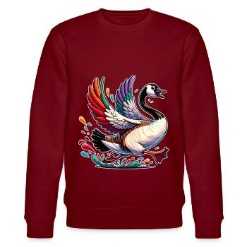 Schöne kanadische Gans - Stanley/Stella Unisex Bio-Sweatshirt CHANGER  - Burgunderrot - Vorne - Nik (191cm) & Marisol (170cm)