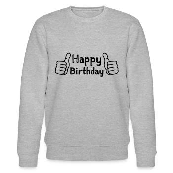 Anniversaire Pouce levé - Sweat bio CHANGER Stanley/Stella Unisexe - gris chiné - Devant - Nik (191cm) & Marisol (170cm)