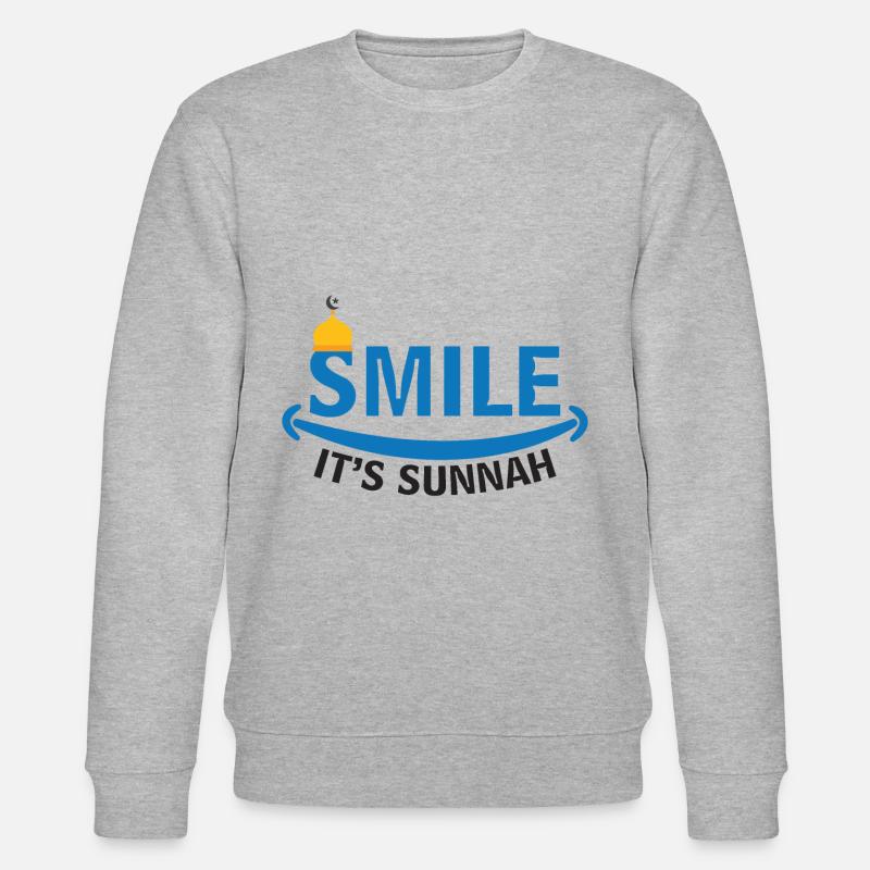 smile islam sunnah muhammad - Stanley/Stella Unisex Bio-Sweatshirt CHANGER  - Grau meliert