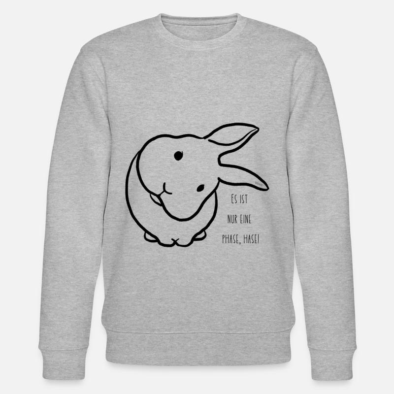Es ist nur eine Phase, Hase! Minimal Schwarz - Stanley/Stella Unisex Bio-Sweatshirt CHANGER  - Grau meliert