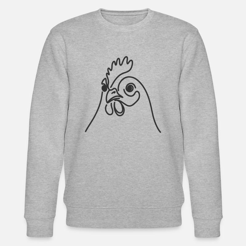 Line Art Papa Maman - Poulet - Sweat bio CHANGER Stanley/Stella Unisexe - gris chiné