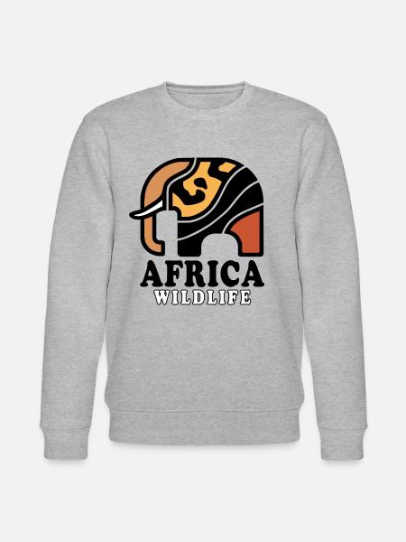 Éléphant I AFRIQUE Faune - Sweat bio CHANGER Stanley/Stella Unisexe - gris chiné