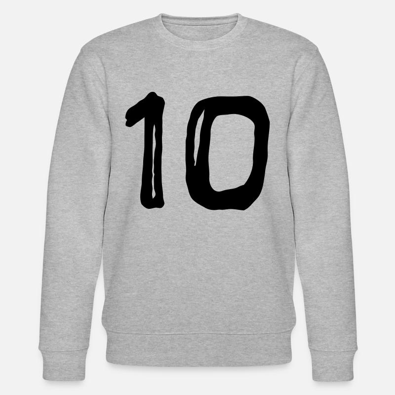 Numéro de maillot - Dix - Sweat bio CHANGER Stanley/Stella Unisexe - gris chiné