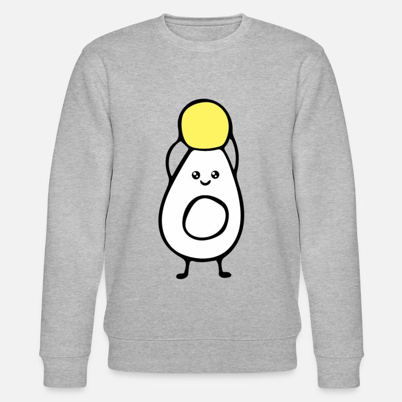 Ei - Frühstück - Lustig - Stanley/Stella Unisex Bio-Sweatshirt CHANGER  - Grau meliert