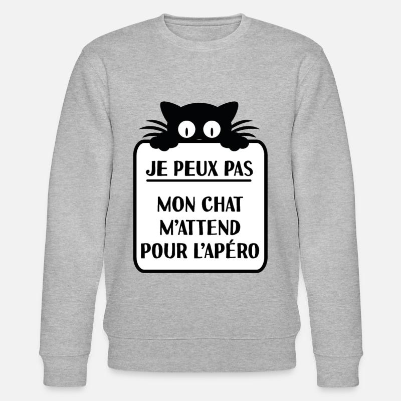 Ich kann nicht apero chatten - Stanley/Stella Unisex Bio-Sweatshirt CHANGER  - Grau meliert