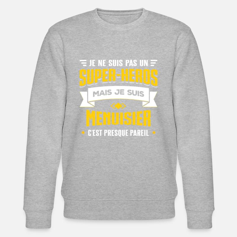 MENUISIER SUPER-HÉROS - Sweat bio CHANGER Stanley/Stella Unisexe - gris chiné