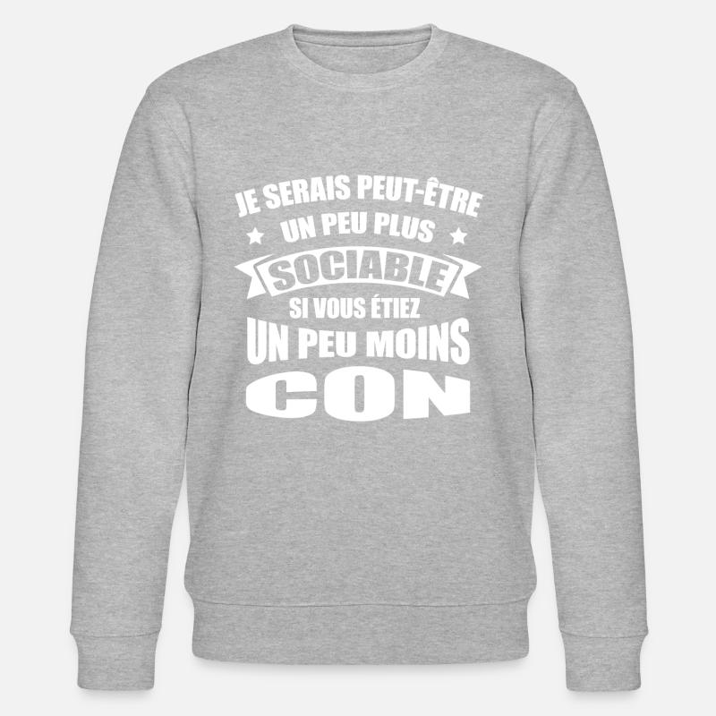 SOCIABLE AUX MOINS CONS - Sweat bio CHANGER Stanley/Stella Unisexe - gris chiné