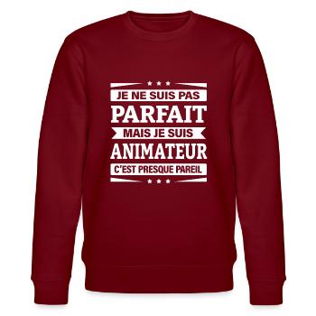 ANIMATEUR - Sweat bio CHANGER Stanley/Stella Unisexe - bordeaux - Devant - Nik (191cm) & Marisol (170cm)