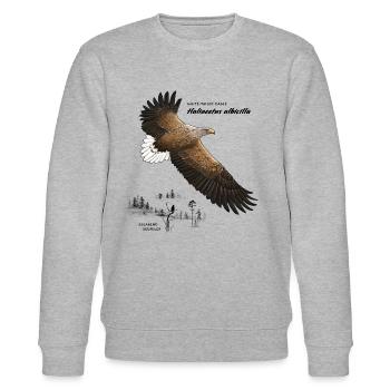 European white-tailed eagle - Stanley/Stella CHANGER Unisex Organic Sweatshirt - heather grey - Front - Nik (191cm) & Marisol (170cm)